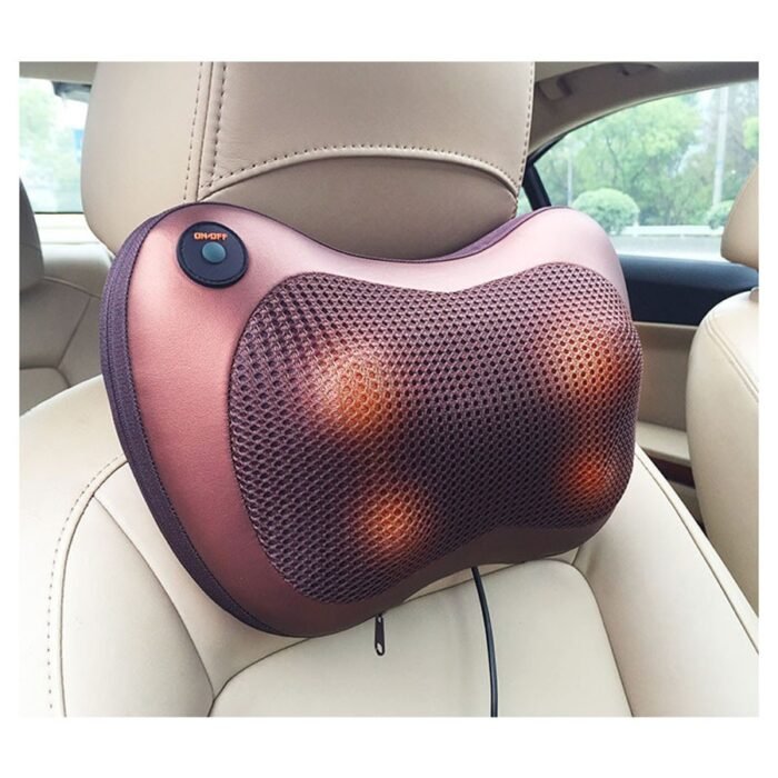 Масажна подушка Massage Pillow Масажер розслаблюючий для спини та шиї Коричневий (CHM8028)