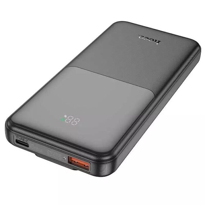 Power Bank Hoco 20000 mAh з функцією Швидкої Зарядки 22.5W і Вбудованим Кабелем Чорний