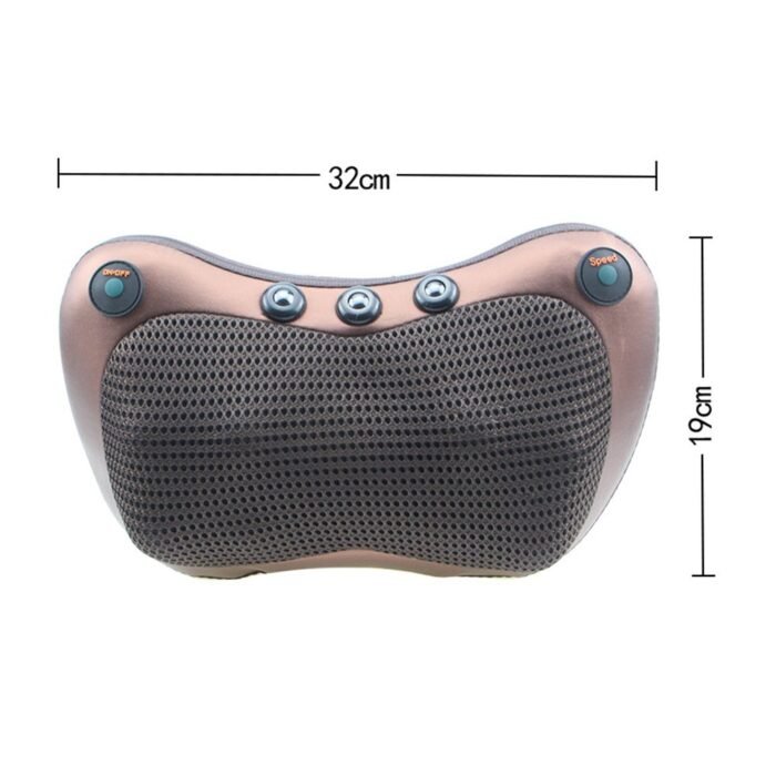 Масажна подушка Massage Pillow Масажер розслаблюючий для спини та шиї Коричневий (CHM8028)